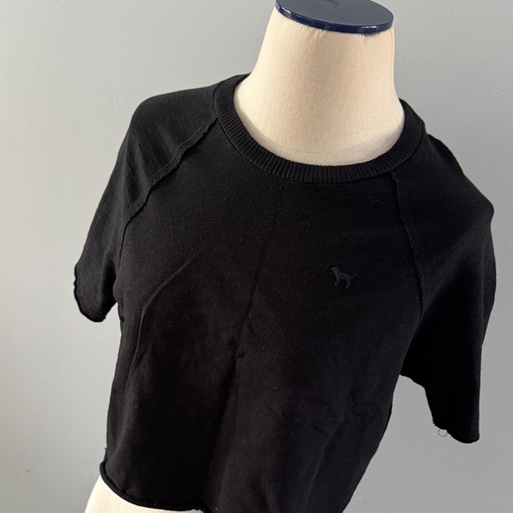 PINK Victoria's Secret Black Crop Top - Picture 3 of 4